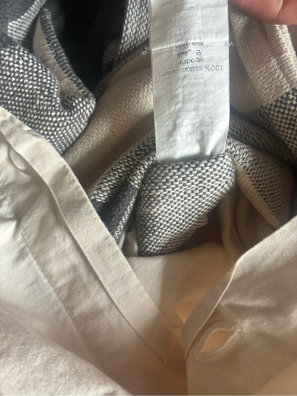 POTTERY BARN 3 Piece Queen Duvet Set Bryce Buffalo Check Black Gray Cream
